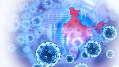 Coronavirus on scientific background