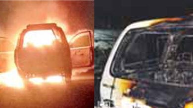 Tavera-caught-fire-amravati-mandal