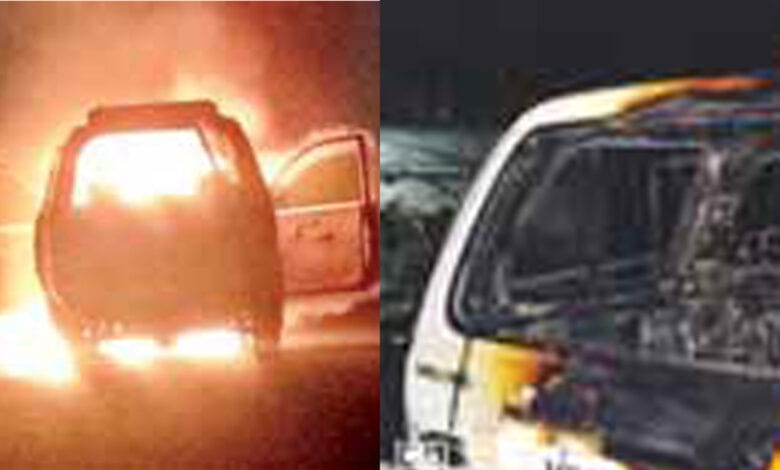 Tavera-caught-fire-amravati-mandal