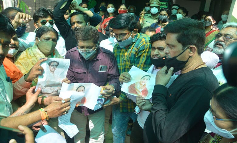 Andolan-BJP-Amravati-Mandal